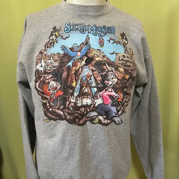 Splash Mountain Song of the South Uncle Remus Br'er Men's Gray Sweater Medium - Picture 1 of 4